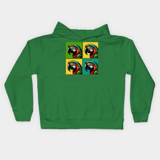 Pop Red-Shouldered Macaw Art - Cool Birds Kids Hoodie